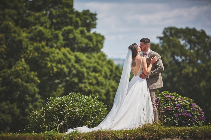 beautiful wedding portrait photography Upton Barn and walled garden Devon