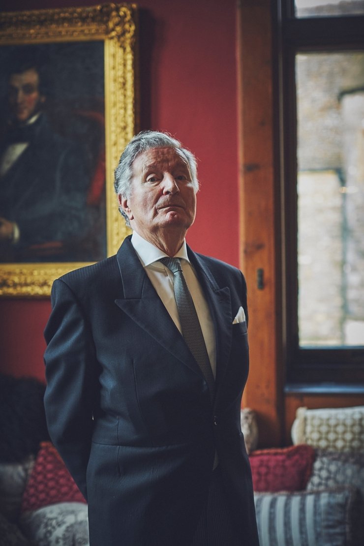 Father of the bride looking very dapper at Huntsham Court Devon