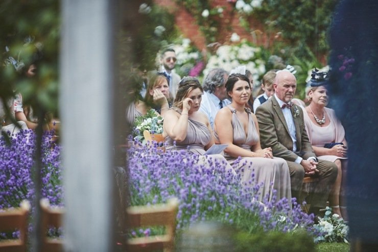 outdoor wedding ceremony photography Upton Barn and walled garden Devon