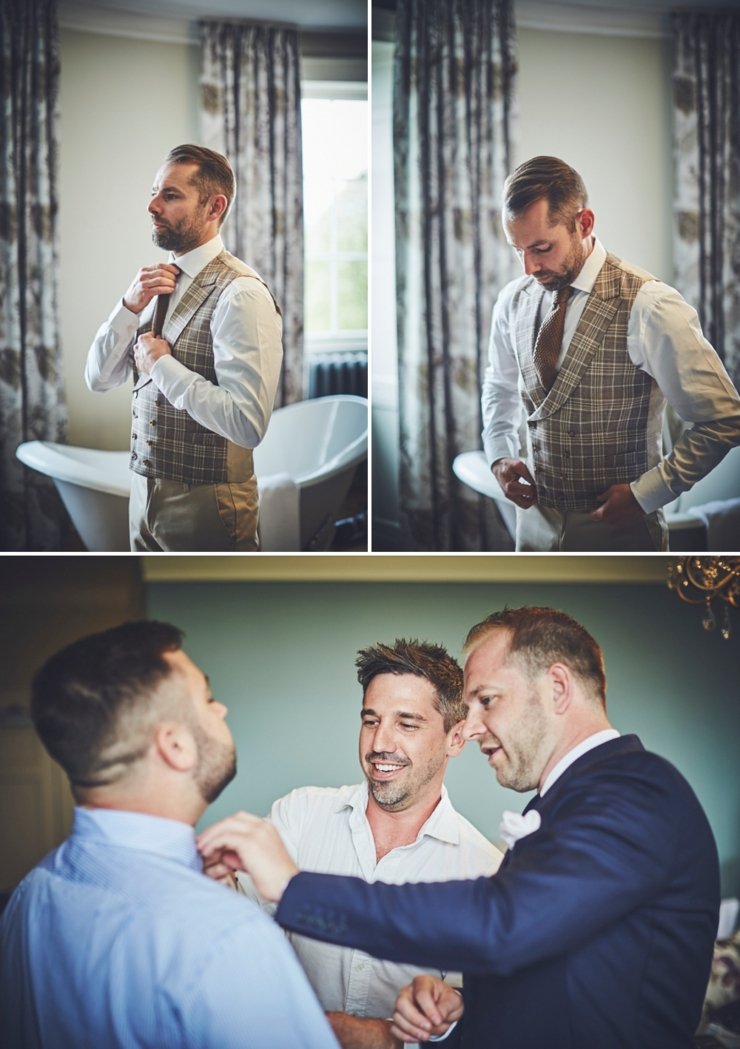 grooms style preps at Rockbeare Manor wedding Devon