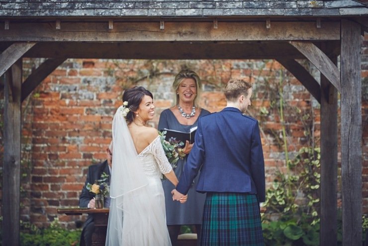 candid photography of wedding ceremony at Kingston Estate wedding in Devon