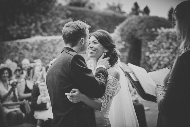 candid photography of wedding ceremony at Kingston Estate wedding in Devon