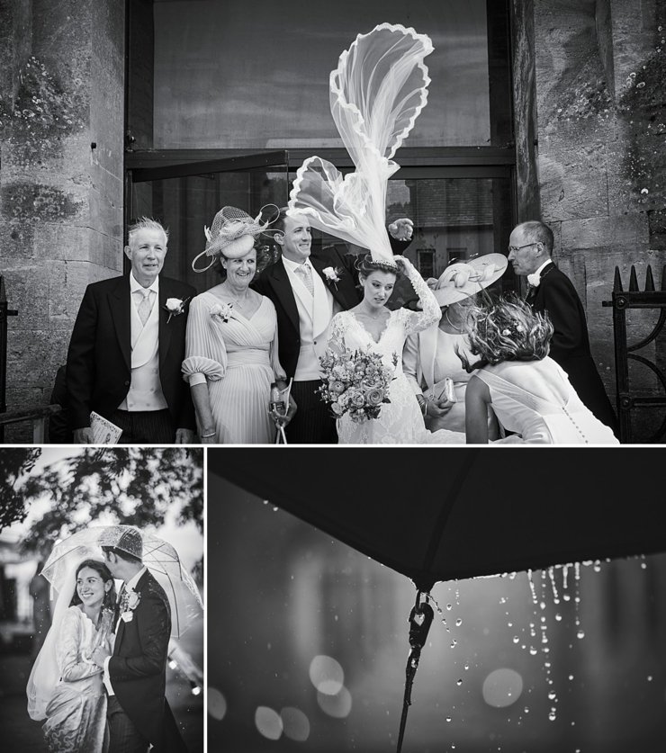 wind catches veil for funny wedding photo hotel endsleigh