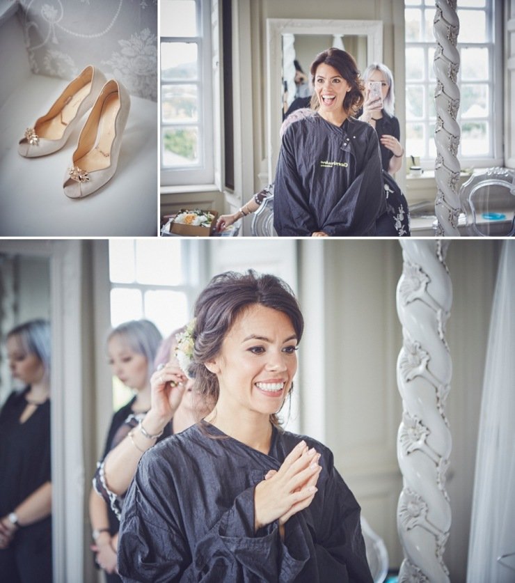 candid photography of brides preps at a Kingston Estate wedding in Devon