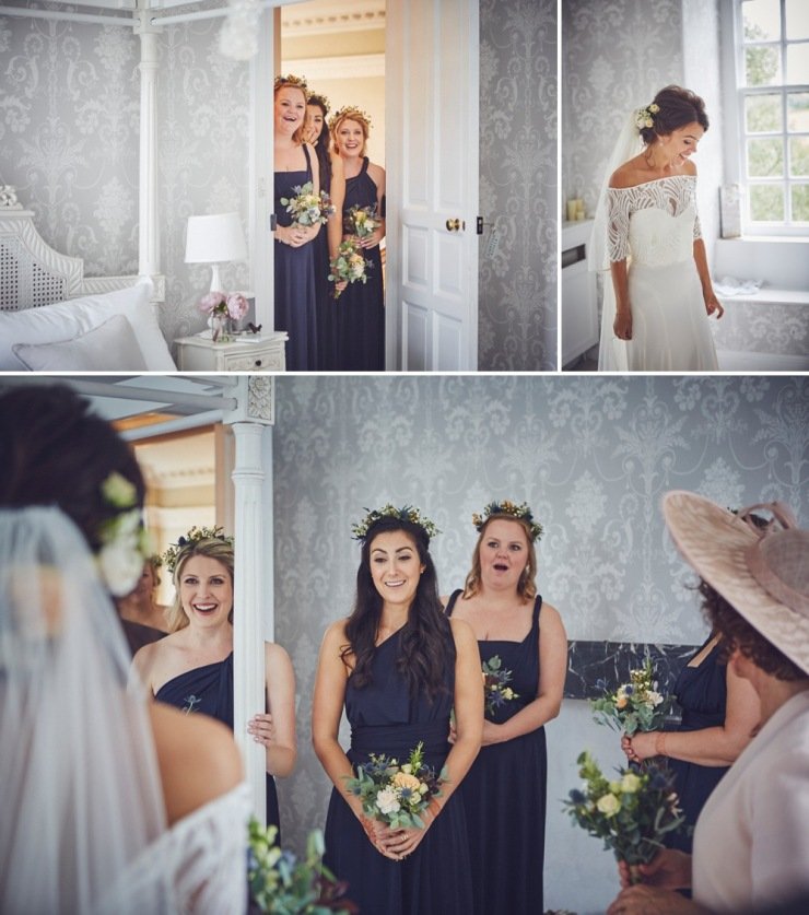 candid photography of brides preps at a Kingston Estate wedding in Devon