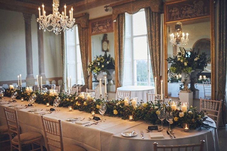 style and table details at small winter wedding at Rockbeare Manor in Devon