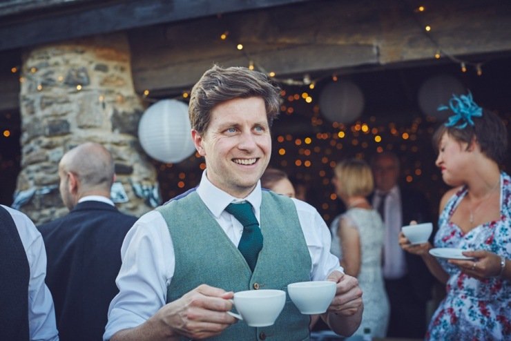 relaxed wedding photography of evening at Kingston Estate Devon