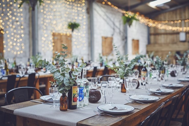 minimalist, rustic, industrial wedding style at eco wedding in devon