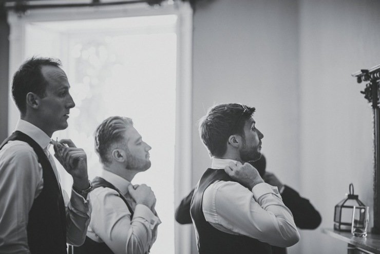 grooms preps photography at rockbeare manor wedding in Devon