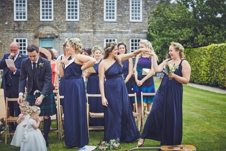 candid photography of wedding ceremony at Kingston Estate wedding in Devon