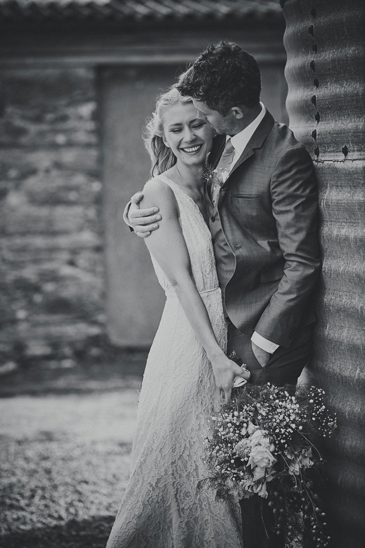 documentary style wedding photography of couple at eco wedding in Devon